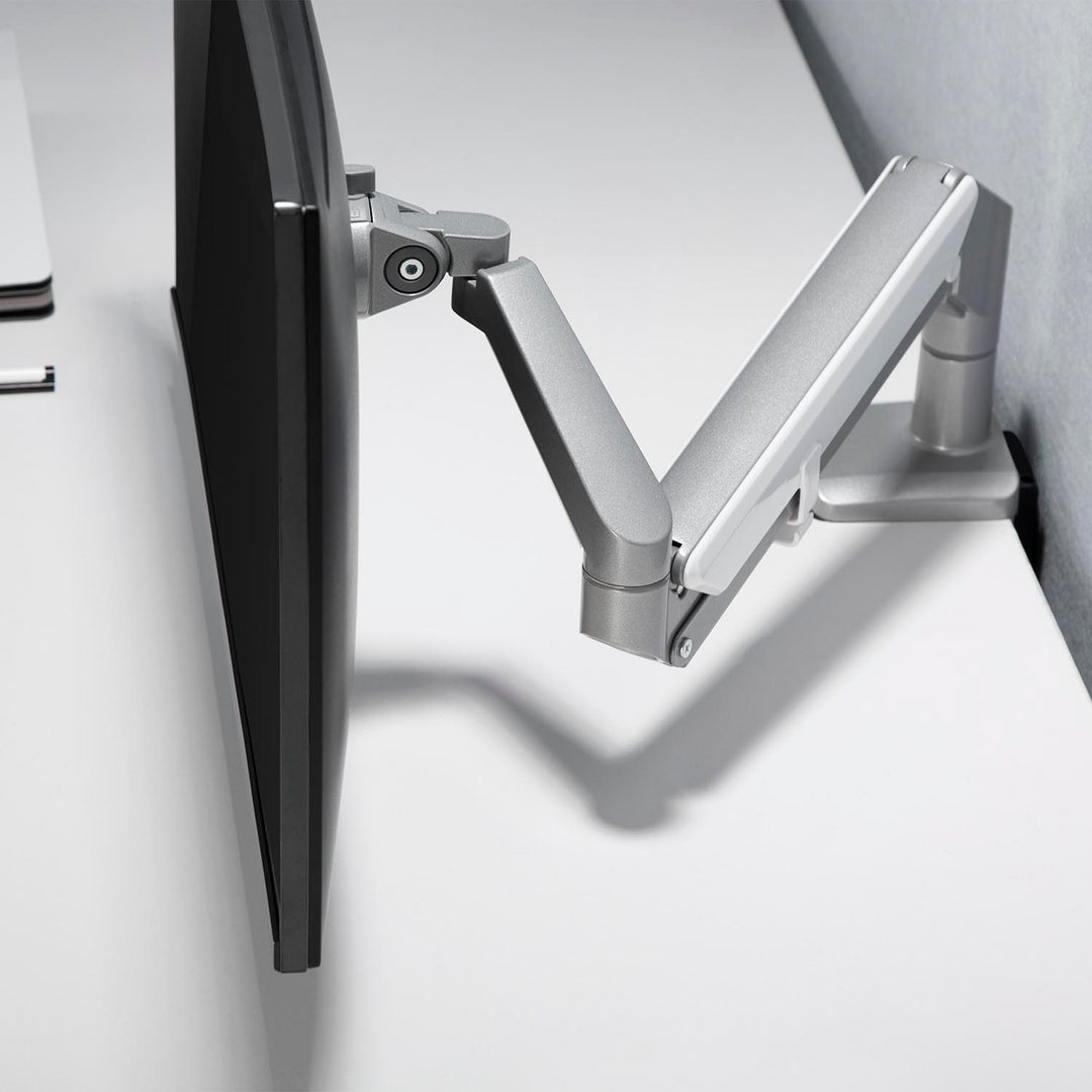 Soporte de monitor con muelle de gas Soporte de mesa Brazo de monitor Giratorio Inclinable Gira 13"-32" hasta 9kg VESA 75x75 100x100 (Gris)