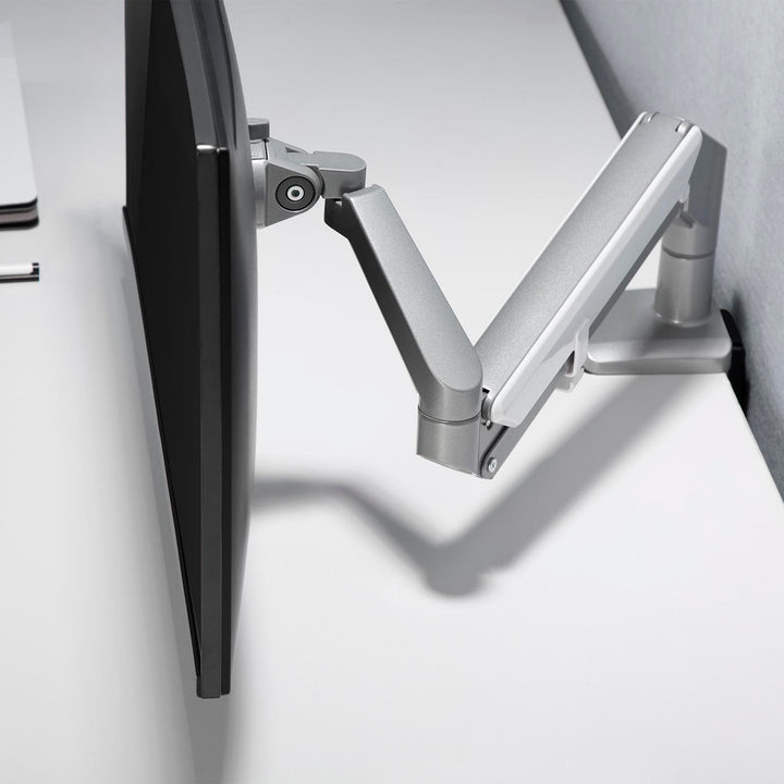 Soporte de monitor con muelle de gas Soporte de mesa Brazo de monitor Giratorio Inclinable Gira 13"-32" hasta 9kg VESA 75x75 100x100 (Gris)