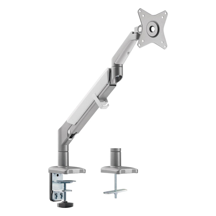 Soporte de monitor con muelle de gas Soporte de mesa Brazo de monitor Giratorio Inclinable Gira 13"-32" hasta 9kg VESA 75x75 100x100 (Gris)