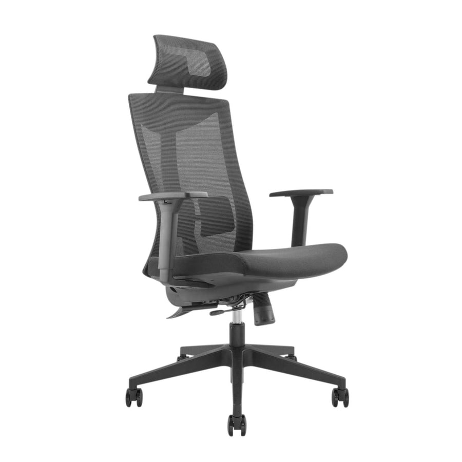 Silla de oficina ergonómica con ruedas y soporte lumbar, silla giratoria, regulable en altura, función de inclinación del respaldo Silla de escritorio, carga máxima 150 kg