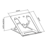 Ergo Office ER-416 B Suporte dobrável para laptop de alumínio ERGOOFFICE.EU, preto, adequado para laptops de 11 a 15 '', ER-416 B