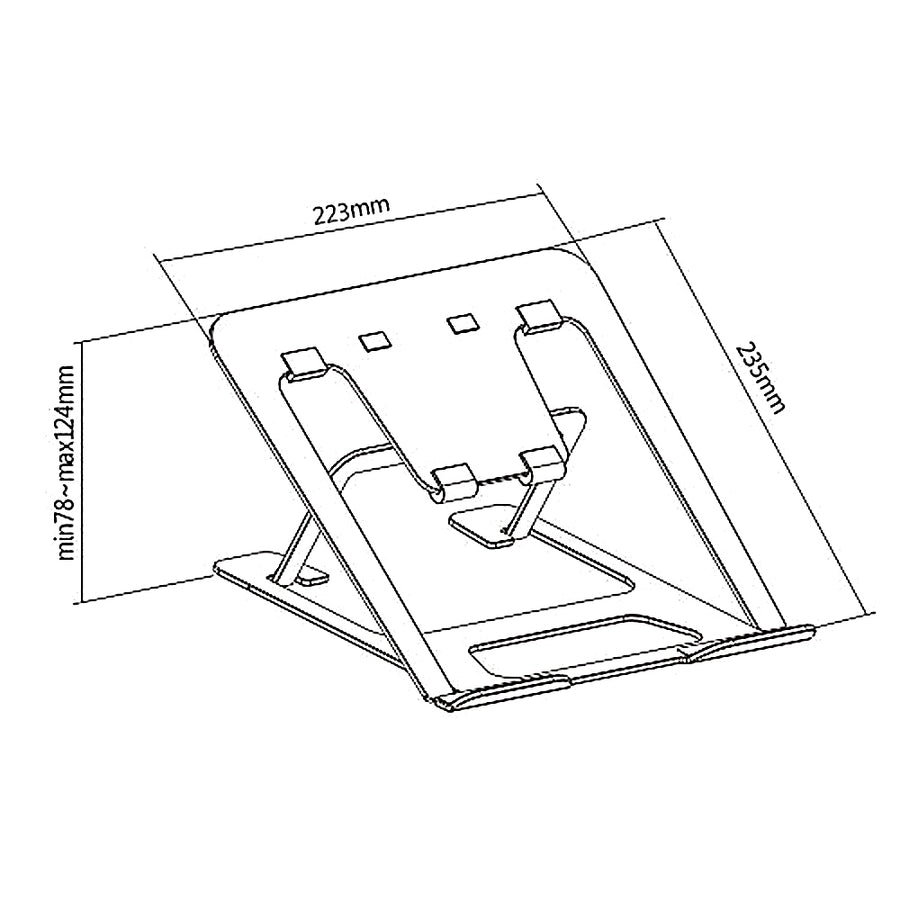 Ergo Office ER-416 B Suporte dobrável para laptop de alumínio ERGOOFFICE.EU, preto, adequado para laptops de 11 a 15 '', ER-416 B