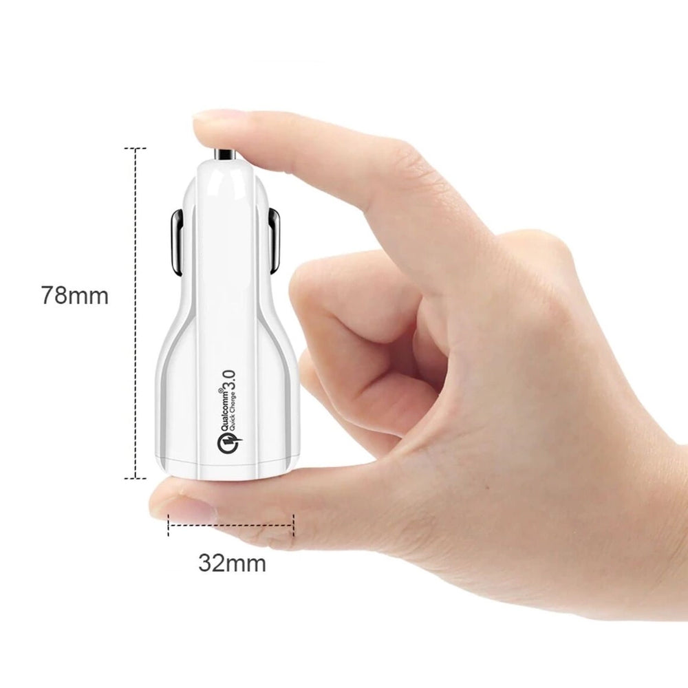 Carregador USB de 2 slots, isqueiro 12-24V, carga rápida 3.0, carro 1xQC3.0 5V/3A, 9V/1.8A, 12V/1.6A 1x 5V/3.1A, carregador de celular para carro