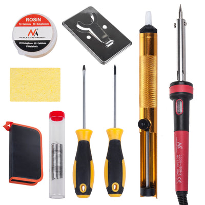 Kit de solda Maclean 60W com extrator de resina de lata aterrada, estojo para chaves de fenda MCE390