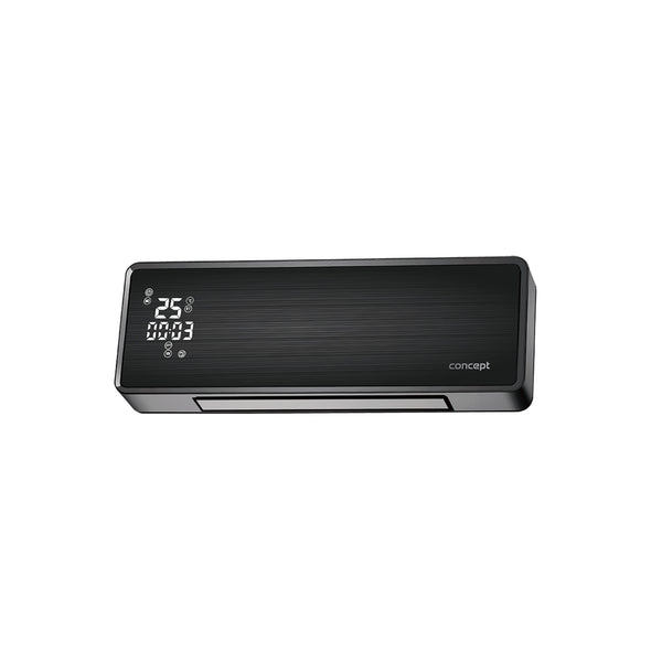 Aquecedor de parede cerâmico com controle remoto, display LED, ventilador de parede, temporizador, função de ventilador, oscilação de 2.000 W, até 20 m2, BlackConcept QH4001
