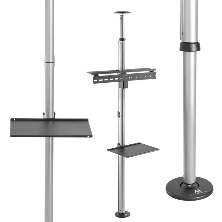 Soporte para TV telescópico, techo y suelo con estante Maclean MC-791N 37 " - 70 ", máx. 30 kg