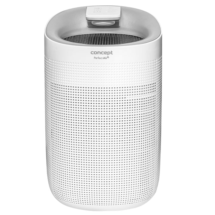 Concept Perfect Air OV1200 Deshumidificador y purificador de aire 2 en 1 750 ml / día para habitaciones de hasta 25m2, filtración de 3 etapas, purificador de aire de habitación con filtro de carbón Hepa 13 1L (blanco)