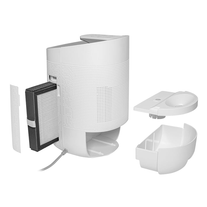 Concept Perfect Air OV1200 Deshumidificador y purificador de aire 2 en 1 750 ml / día para habitaciones de hasta 25m2, filtración de 3 etapas, purificador de aire de habitación con filtro de carbón Hepa 13 1L (blanco)