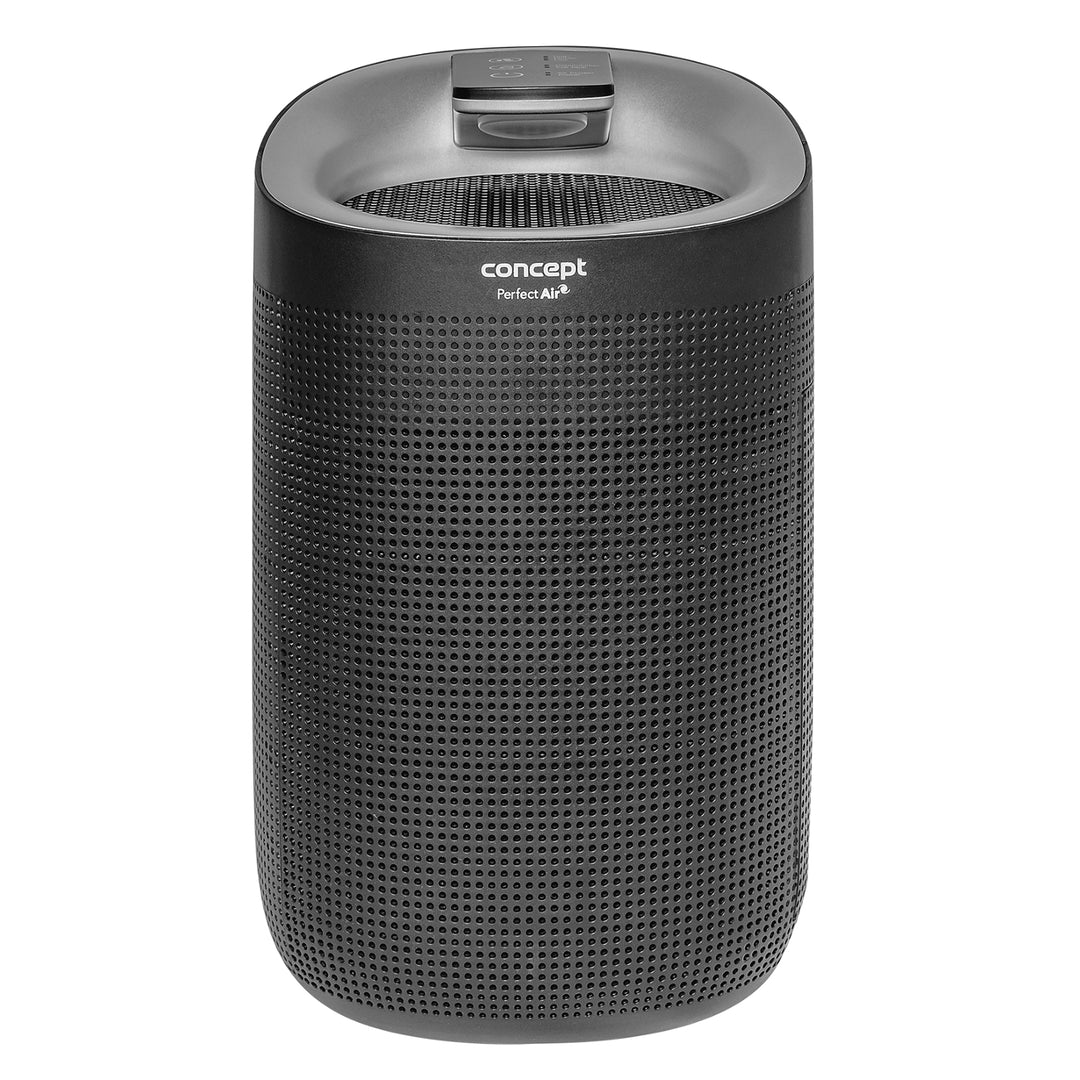 Perfect Air OV1210 Deshumidificador y purificador de aire 2 en 1 750 ml / día para habitaciones de hasta 25m2, filtración de 3 etapas, purificador de aire de habitación con filtro de carbón Hepa 13 1L (negro)