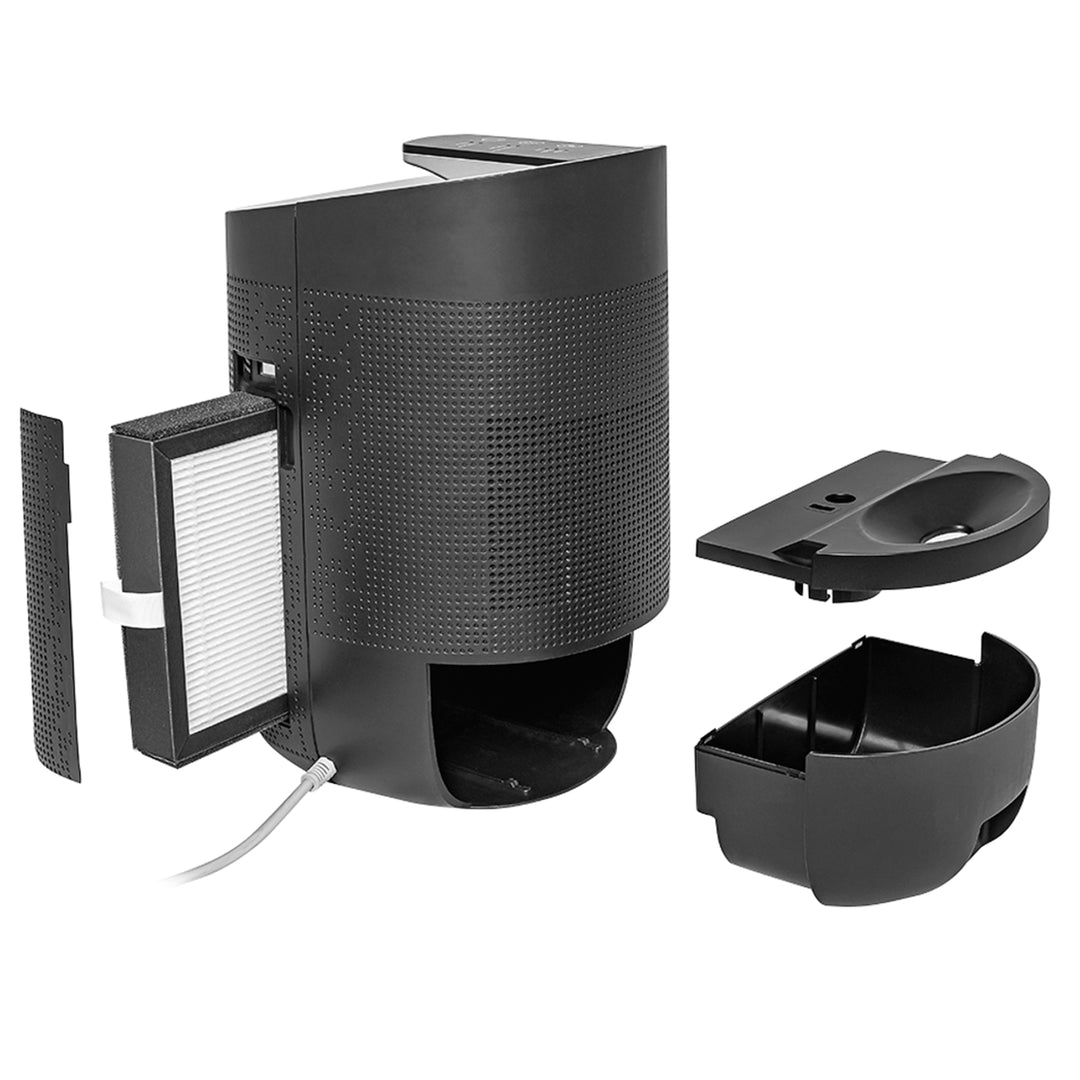 Perfect Air OV1210 Deshumidificador y purificador de aire 2 en 1 750 ml / día para habitaciones de hasta 25m2, filtración de 3 etapas, purificador de aire de habitación con filtro de carbón Hepa 13 1L (negro)