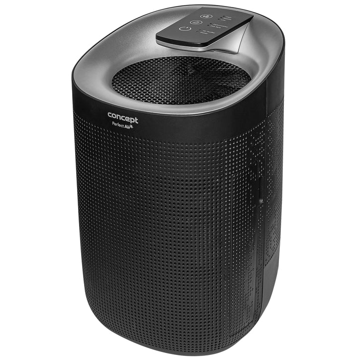 Perfect Air OV1210 Deshumidificador y purificador de aire 2 en 1 750 ml / día para habitaciones de hasta 25m2, filtración de 3 etapas, purificador de aire de habitación con filtro de carbón Hepa 13 1L (negro)
