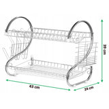 Secador de platos de dos niveles Maestro MR-1025-43 bandeja extraíble