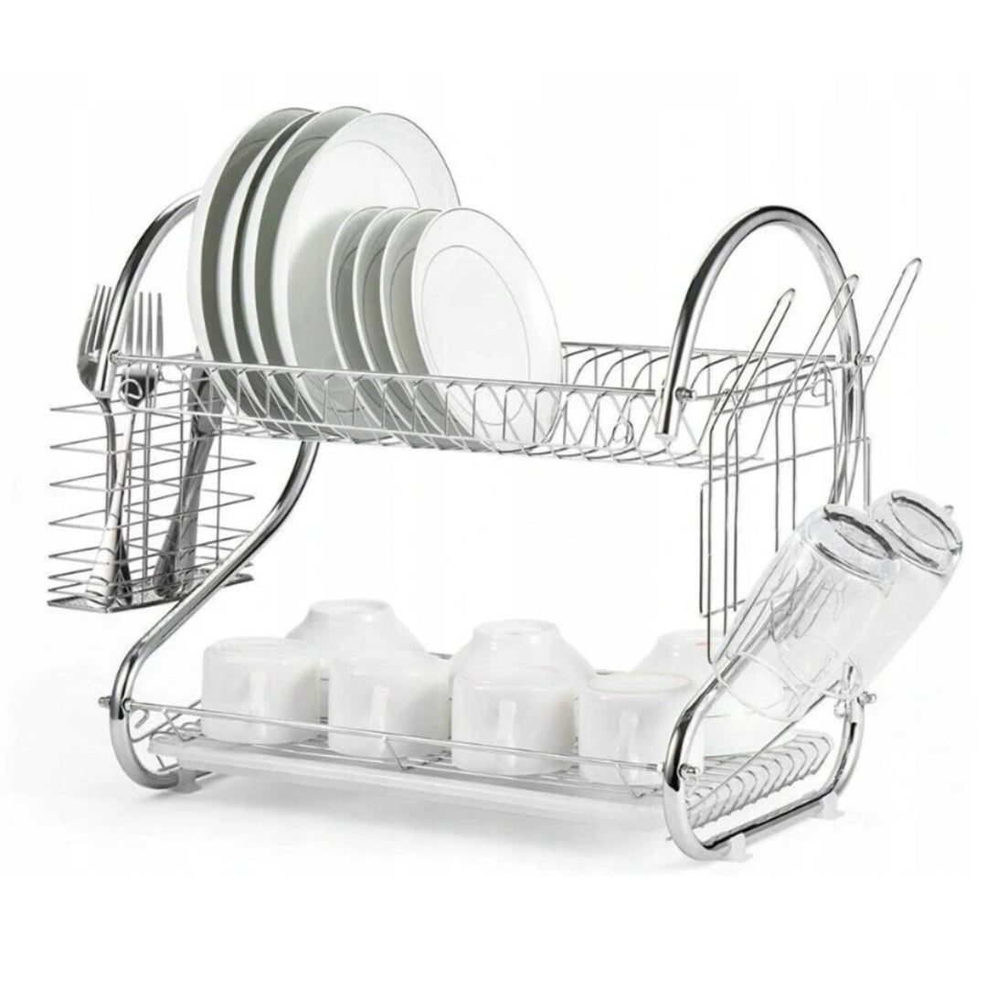 Secador de pratos de duas camadas Maestro MR-1025-43 Bandeja removível
