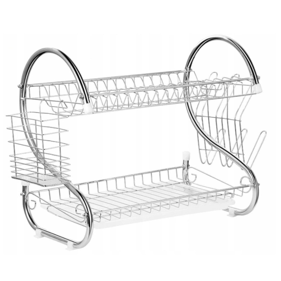 Secador de pratos de duas camadas Maestro MR-1025-43 Bandeja removível