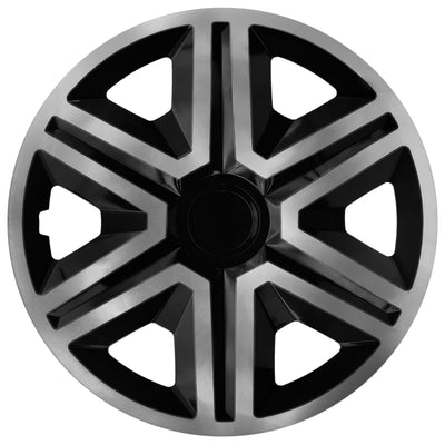 Conjunto de calota 16 "ACTION Doublecolor grafite / preto 4 peças para RENAULT SKODA VW TOYOTA OPEL FIAT