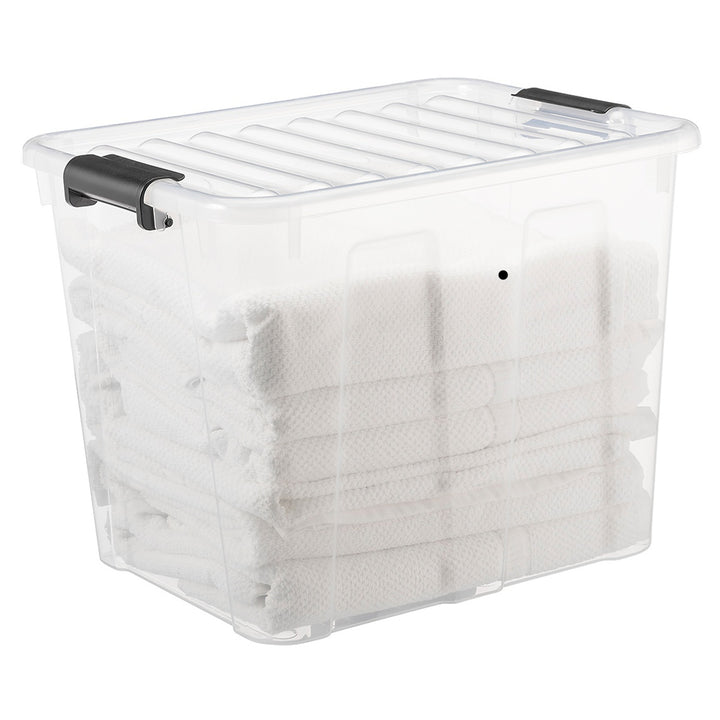 Caja transparente 40L con tapa Plast Team Home Box