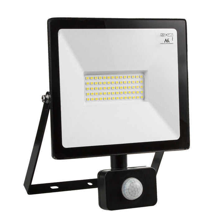 Holofote LED com sensor de movimento PIR 50W 4000 Lumens Iluminação externa Projetores finos IP44 à prova de respingos (50W, branco frio 6000K)