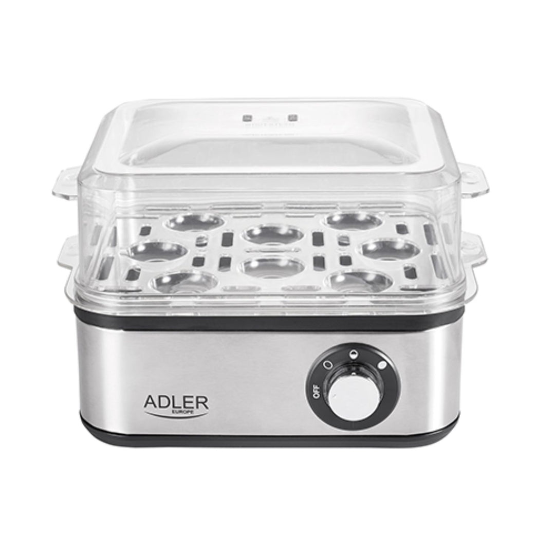 Fogão elétrico para ovos para 8 ovos, aço inoxidável, configuração de cozimento 500W Adler AD4486