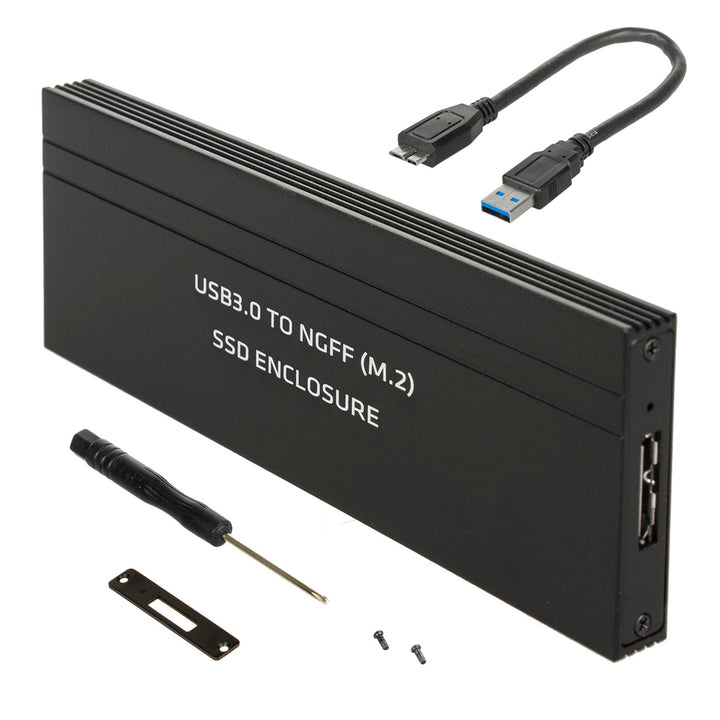 Gabinete de disco rígido USB 3.0 para discos rígidos M.2 SDD NGFF de até 5 Gbps Gabinete SSD externo 2230/2242/2260 / 2280mm Adaptador compatível com UASP Plug &amp; Play