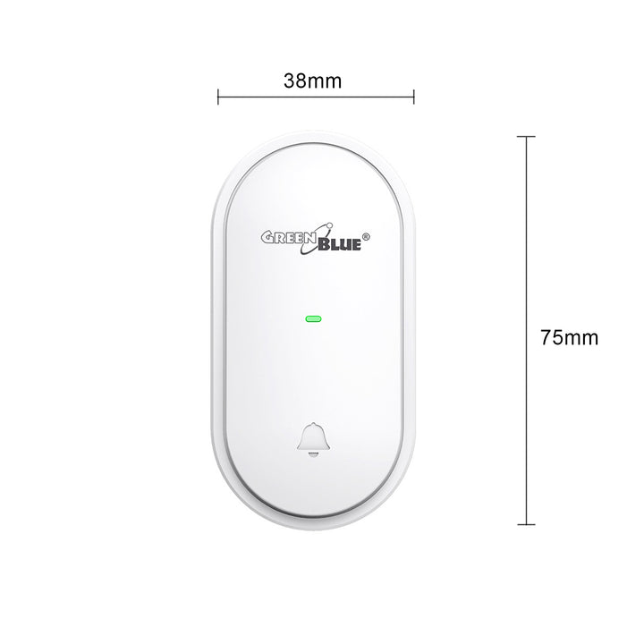 Botón transmisor cinético GreenBlue, compatible con timbre GB210, sin batería, blanco, GB348
