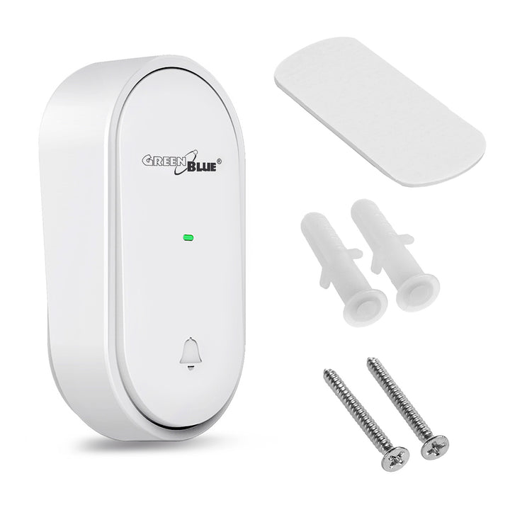 Botón transmisor cinético GreenBlue, compatible con timbre GB210, sin batería, blanco, GB348