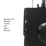 Audiocore AC730 Alto-falante Bluetooth portátil / rádio / SD / MMC / entrada auxiliar / USB / iluminação / controle remoto / antena telescópica / conexão de microfone