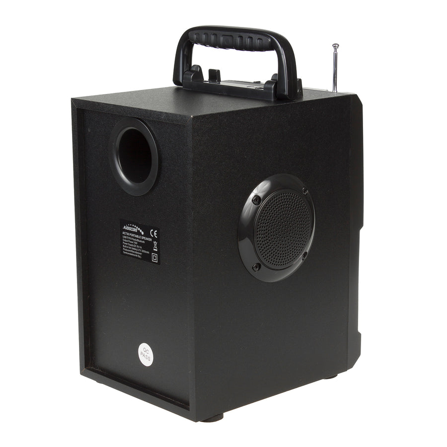 Audiocore AC730 Alto-falante Bluetooth portátil / rádio / SD / MMC / entrada auxiliar / USB / iluminação / controle remoto / antena telescópica / conexão de microfone