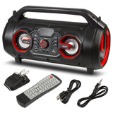 Audiocore AC875 Bazooka Alto-falante portátil Bluetooth Boombox 30W (20W + 5Wx2) IPX4 à prova de respingos / Rádio / microSD / Aux-In / USB / Iluminação / Porta de microfone