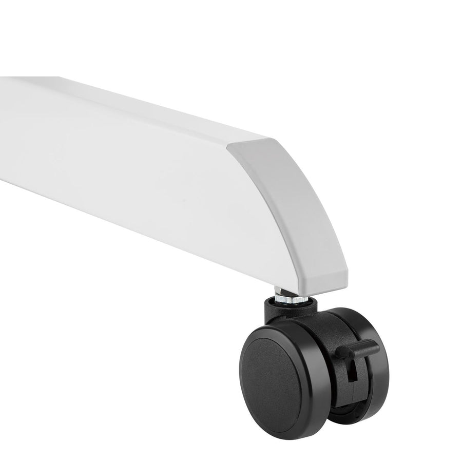 Mesa para laptop ajustável em altura com rodas e gaveta ajustável em altura até um máximo de 113 cm e um máximo de 8 kg (branco)