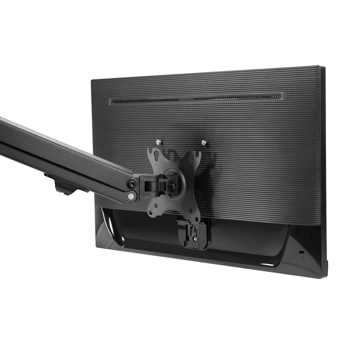 Braço para monitor Maclean de 1 baía com mola a gás, 17"-27", suporte de mesa giratório e inclinado, VESA 75x75, 100x100, até 7 kg