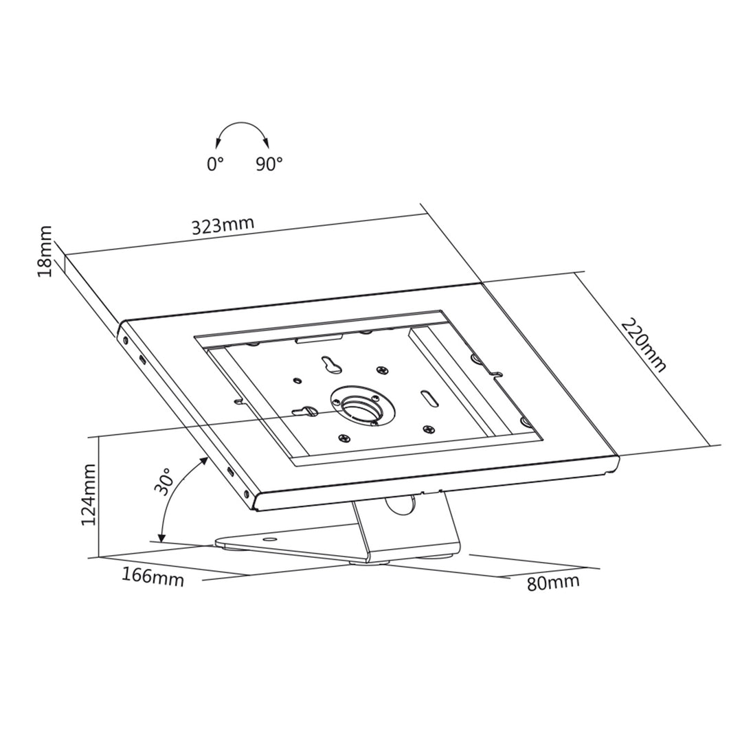 Maclean MC-909W Suporte para tablet antirroubo na parede do balcão iPad Air Pro Samsung Galaxy Tab A (2019)