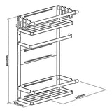 Estante magnético para nevera / estante para lavadora con portarrollos y 6 ganchos extraíbles Estante colgante portarrollos para toallas de papel de hasta 12 kg Negro