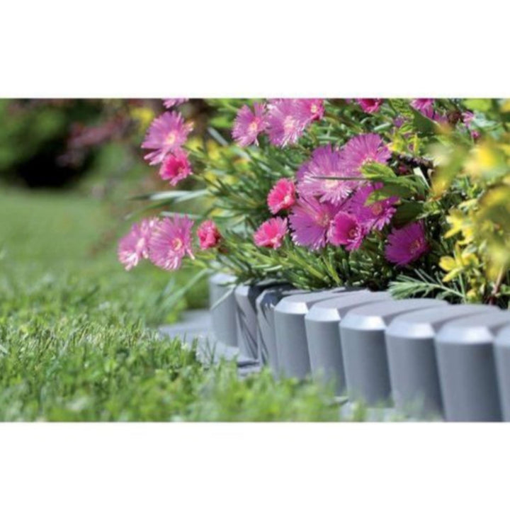 Valla de jardín borde de césped decorativo IPAL7 4.05m gris