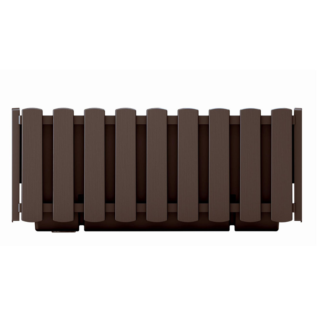 Prosperplast Boardee Fencycase caixa de flores caixa de varanda vaso de flores para uso interno e externo 38 cm marrom