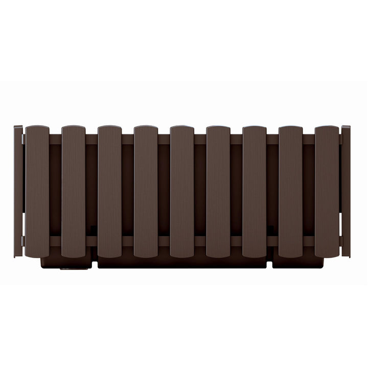 Prosperplast Boardee Fencycase caixa de flores caixa de varanda vaso de flores para uso interno e externo 38 cm marrom