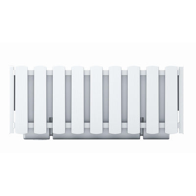 Prosperplast Boardee Fencycase Caixa de flores Varanda Vaso de flores plantador para uso interno e externo 38 cm branco