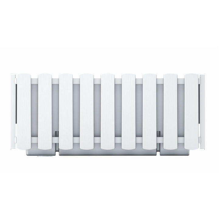 Prosperplast Boardee Fencycase Caixa de flores Varanda Vaso de flores plantador para uso interno e externo 38 cm branco