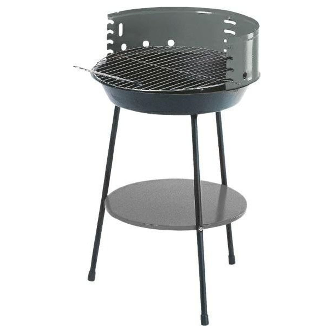Parrilla de jardín con estante inferior, parilla de carbón, barbacoa de 35 cm de diámetro Master Grill MG915