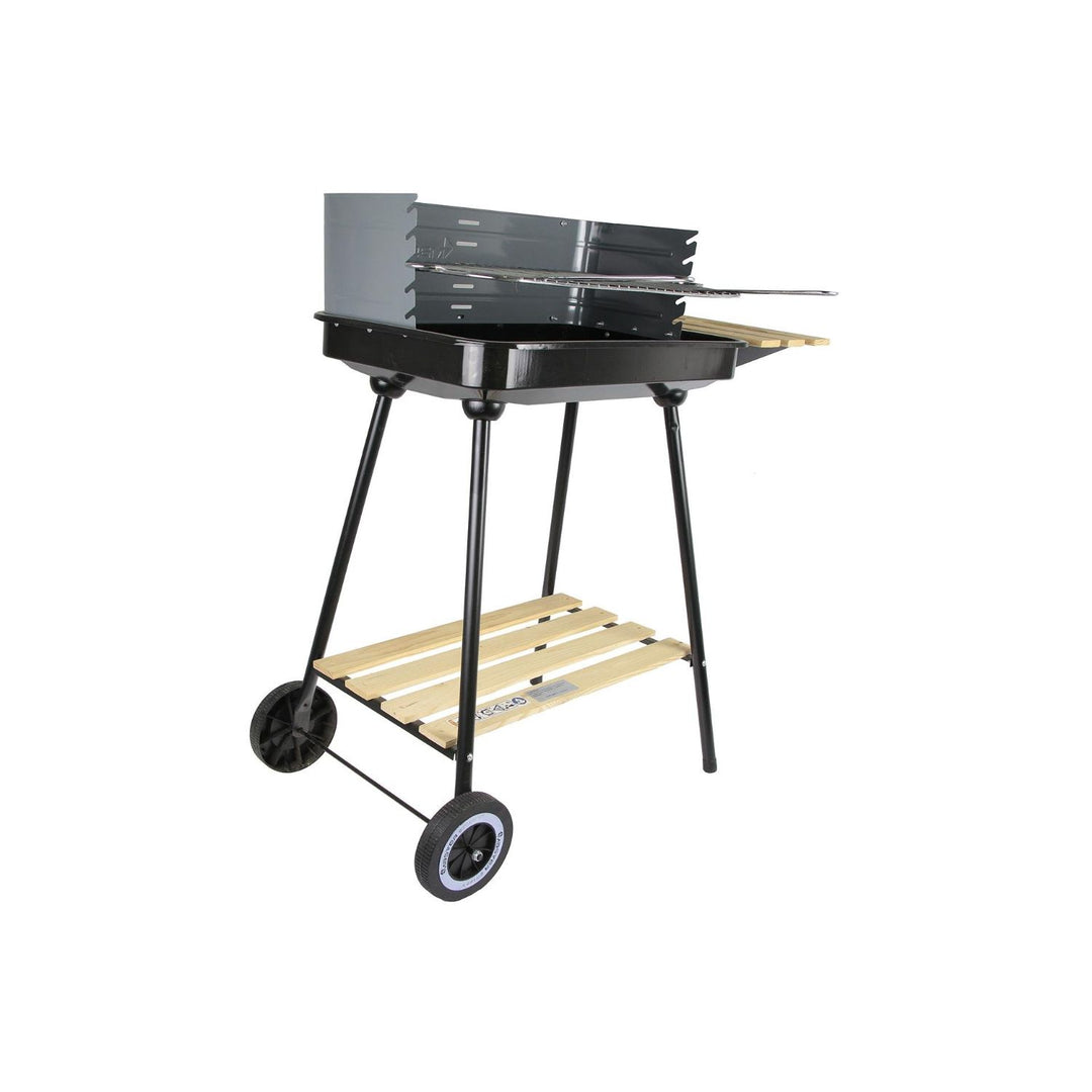 Churrasqueira a carvão com lateral 58x38cm, carrinho retangular Master Grill MG905