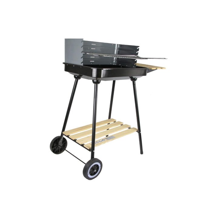Churrasqueira a carvão com lateral 58x38cm, carrinho retangular Master Grill MG905
