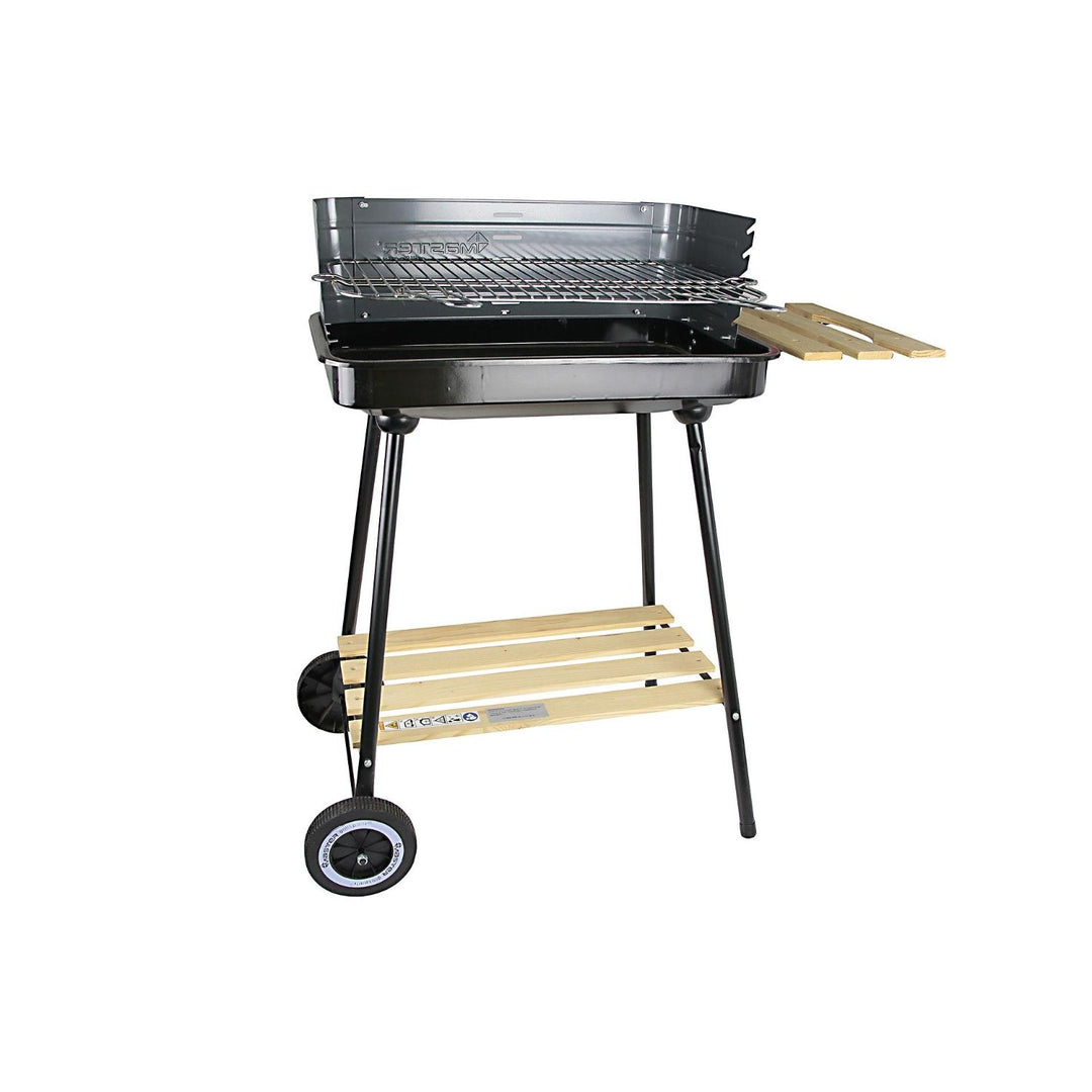 Churrasqueira a carvão com lateral 58x38cm, carrinho retangular Master Grill MG905