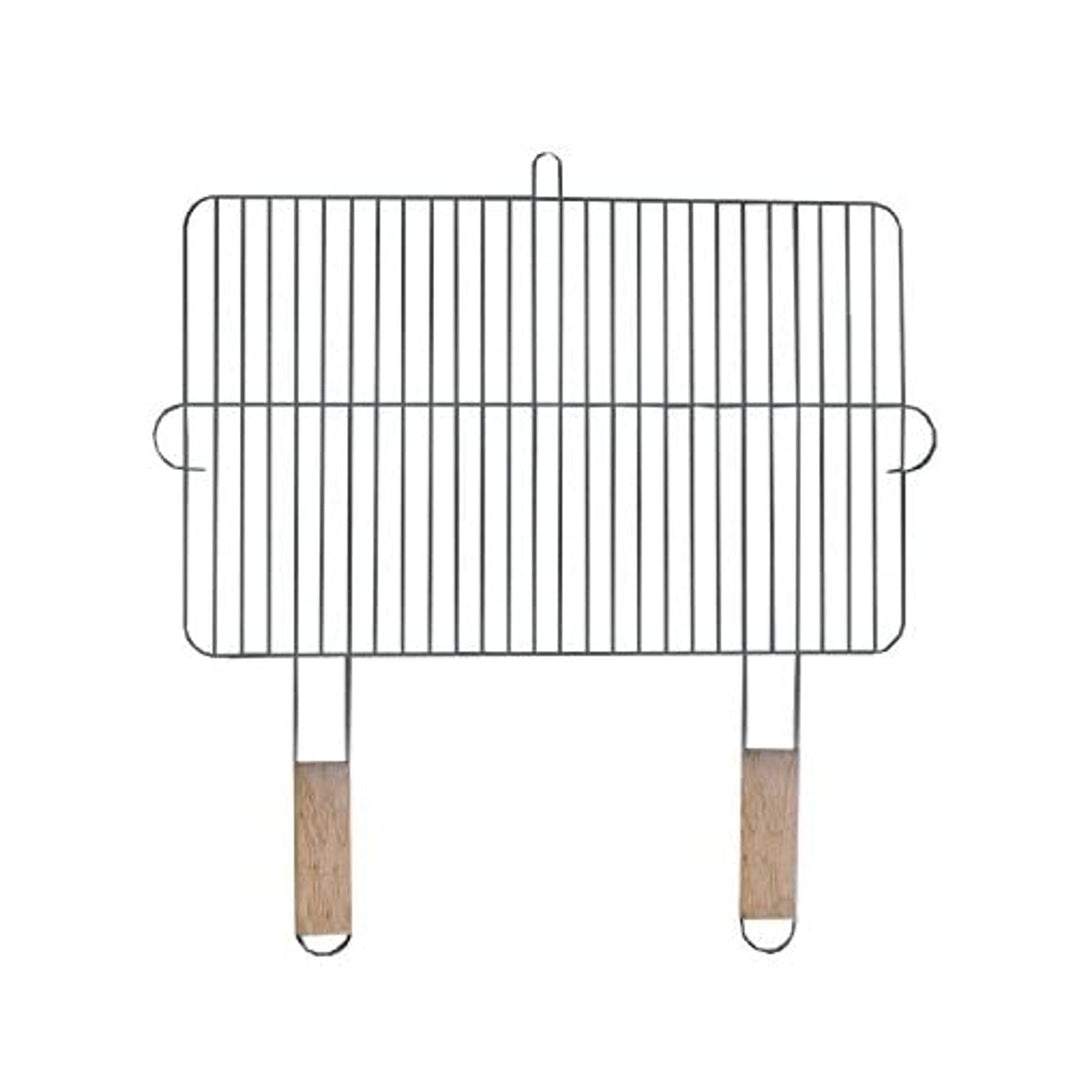 Grelha de grelha 54x34cm com 2 alças de madeira, grelha de aço cromado, grade de substituição para grelha mestre mg255, acessórios para grelha