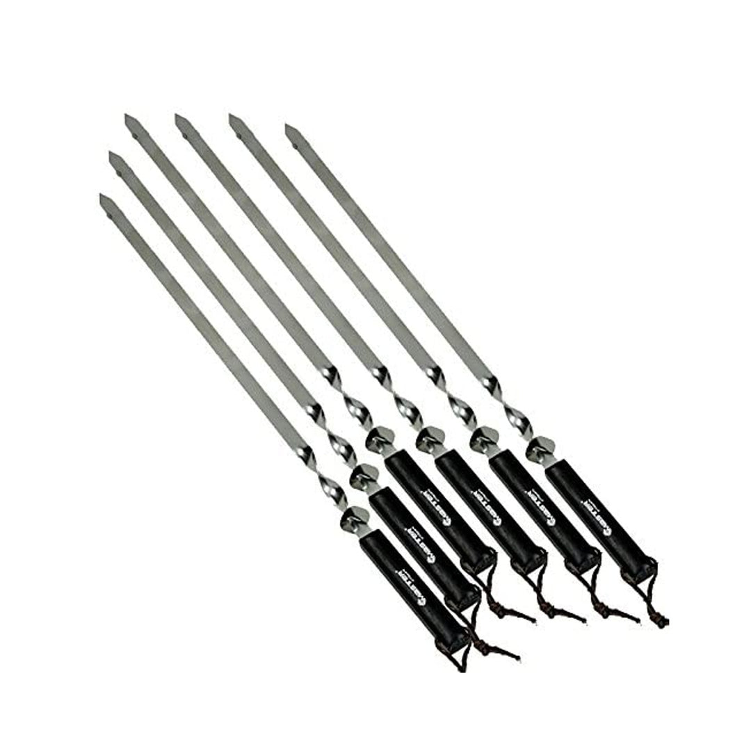 Espetos para grelhar 600x15x1,8mm AÇO INOX com cabo de madeira espetos de kebab espetos de carne espetos viradores de carne espeto Master Grill MG133