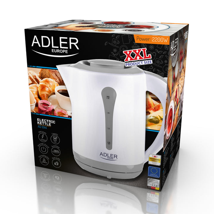 Chaleira elétrica grande XXL 2,5L Adler AD 1244 potência 2200W