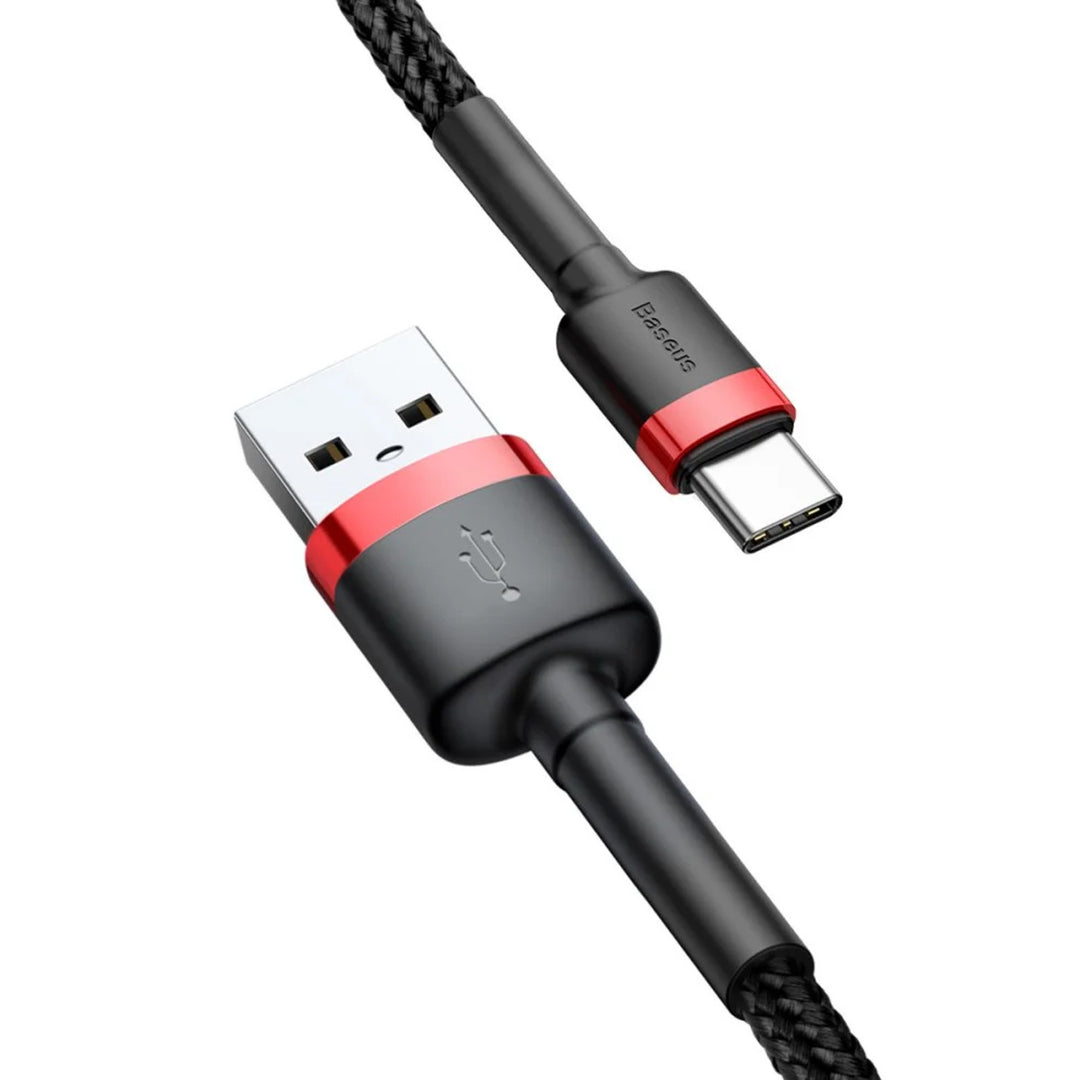 Plugue USB A - Plugue USB-C Cabo Baseus 1m CATKLF-B91 Vermelho+Preto