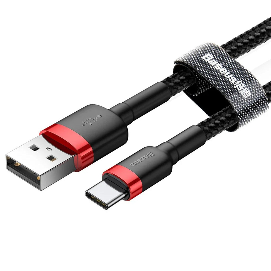Plugue USB A - Plugue USB-C Cabo Baseus 1m CATKLF-B91 Vermelho+Preto
