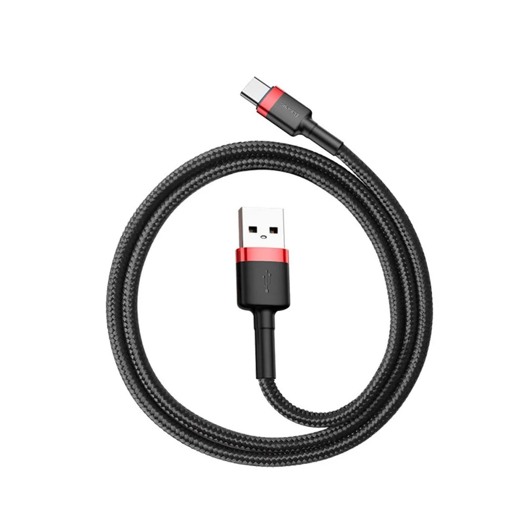 Plugue USB A - Plugue USB-C Cabo Baseus 1m CATKLF-B91 Vermelho+Preto