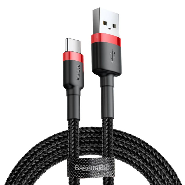 Plugue USB A - Plugue USB-C Cabo Baseus 1m CATKLF-B91 Vermelho+Preto