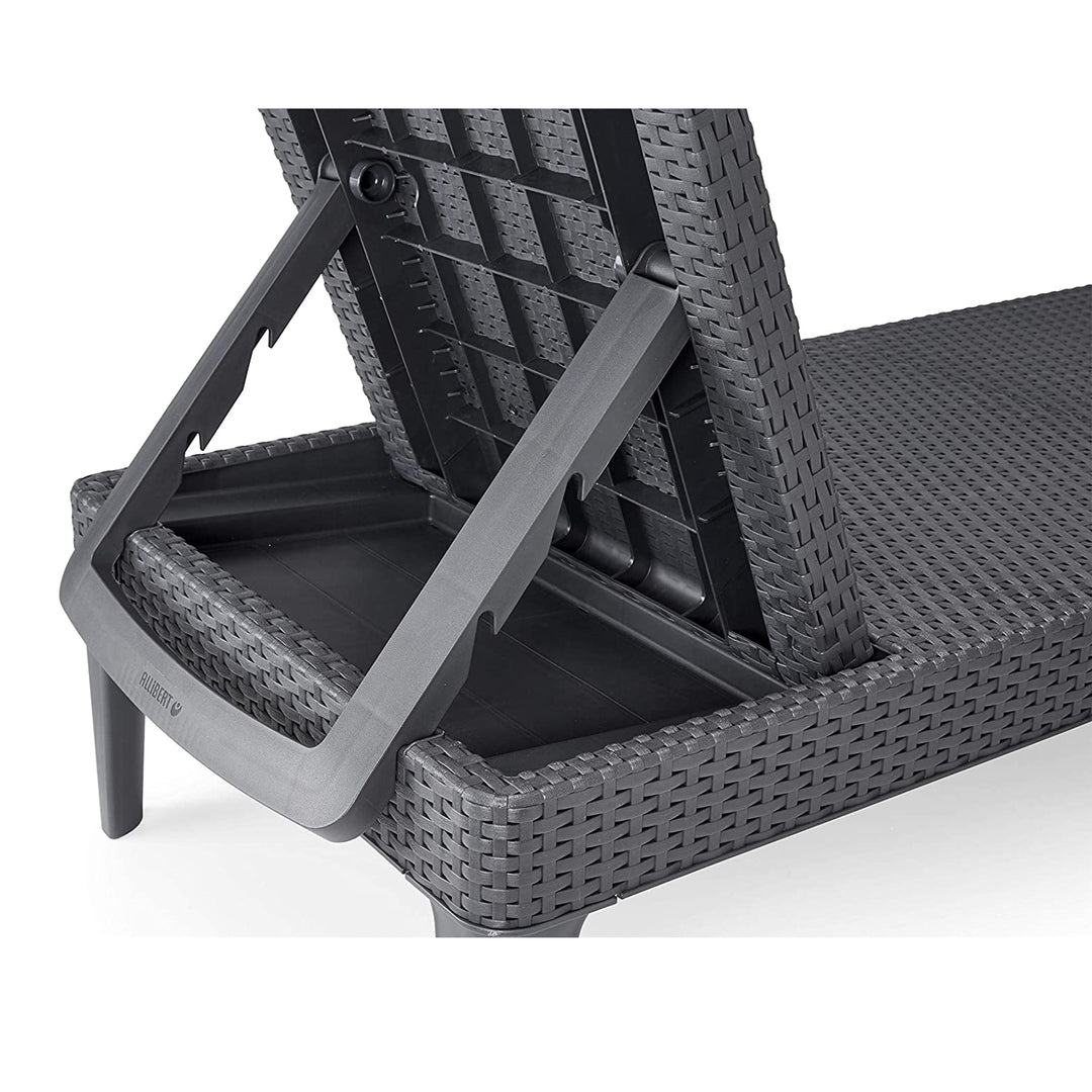 Tumbona plegable de jardín exterior Jaipur Sun Lounger - grafito