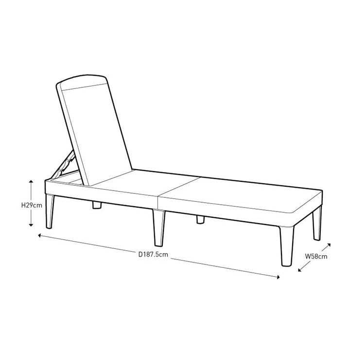 Tumbona plegable de jardín exterior Jaipur Sun Lounger - grafito